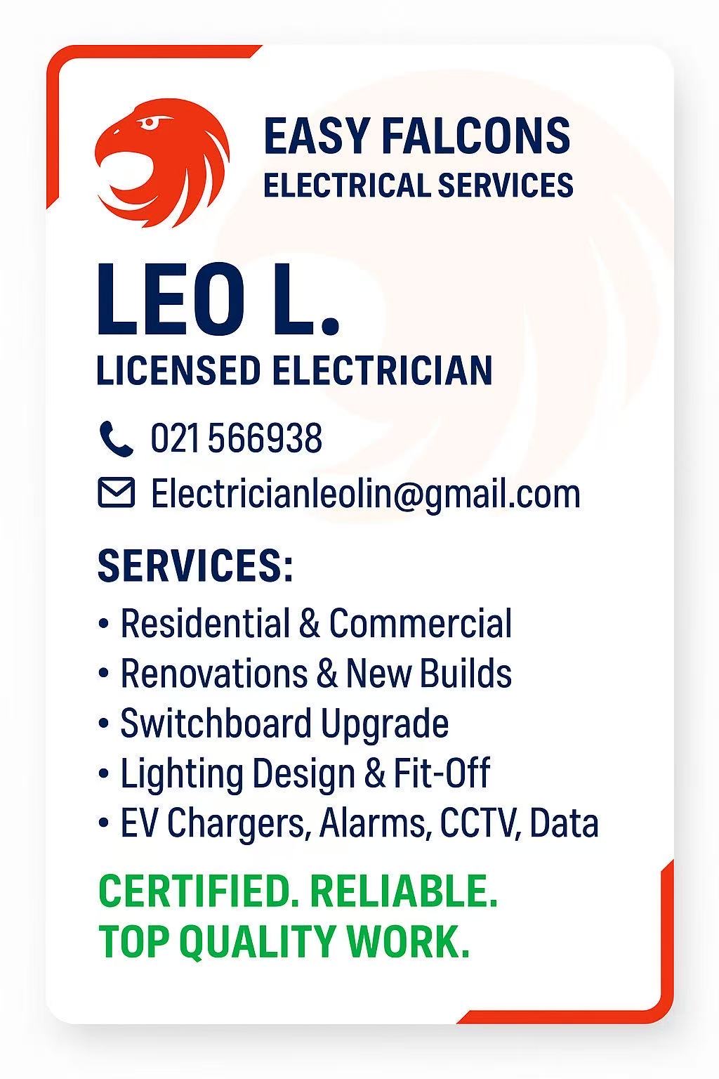 Electrical services by NZ Trained & Registered Sparkie